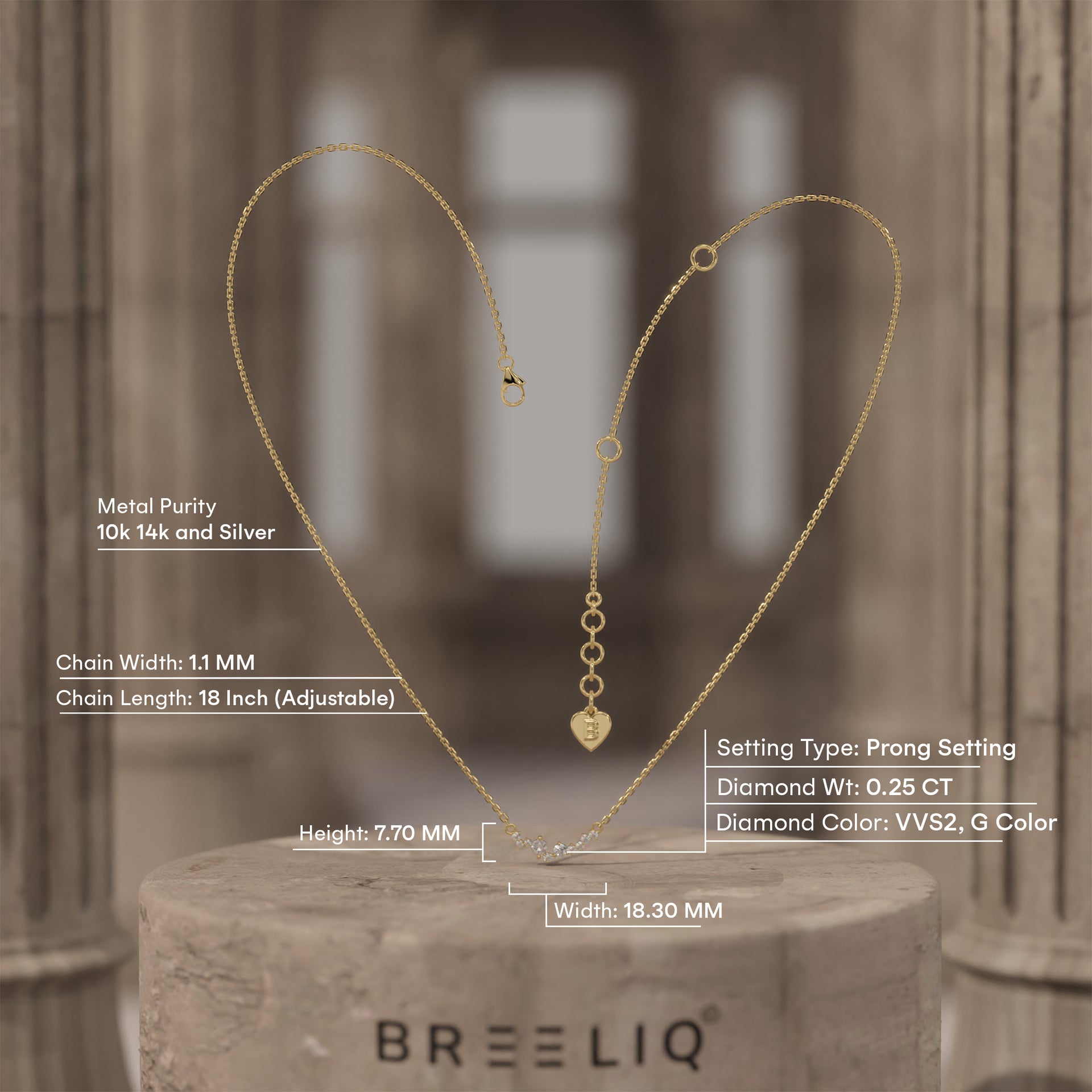 Minimalist Diamond Gold Necklace