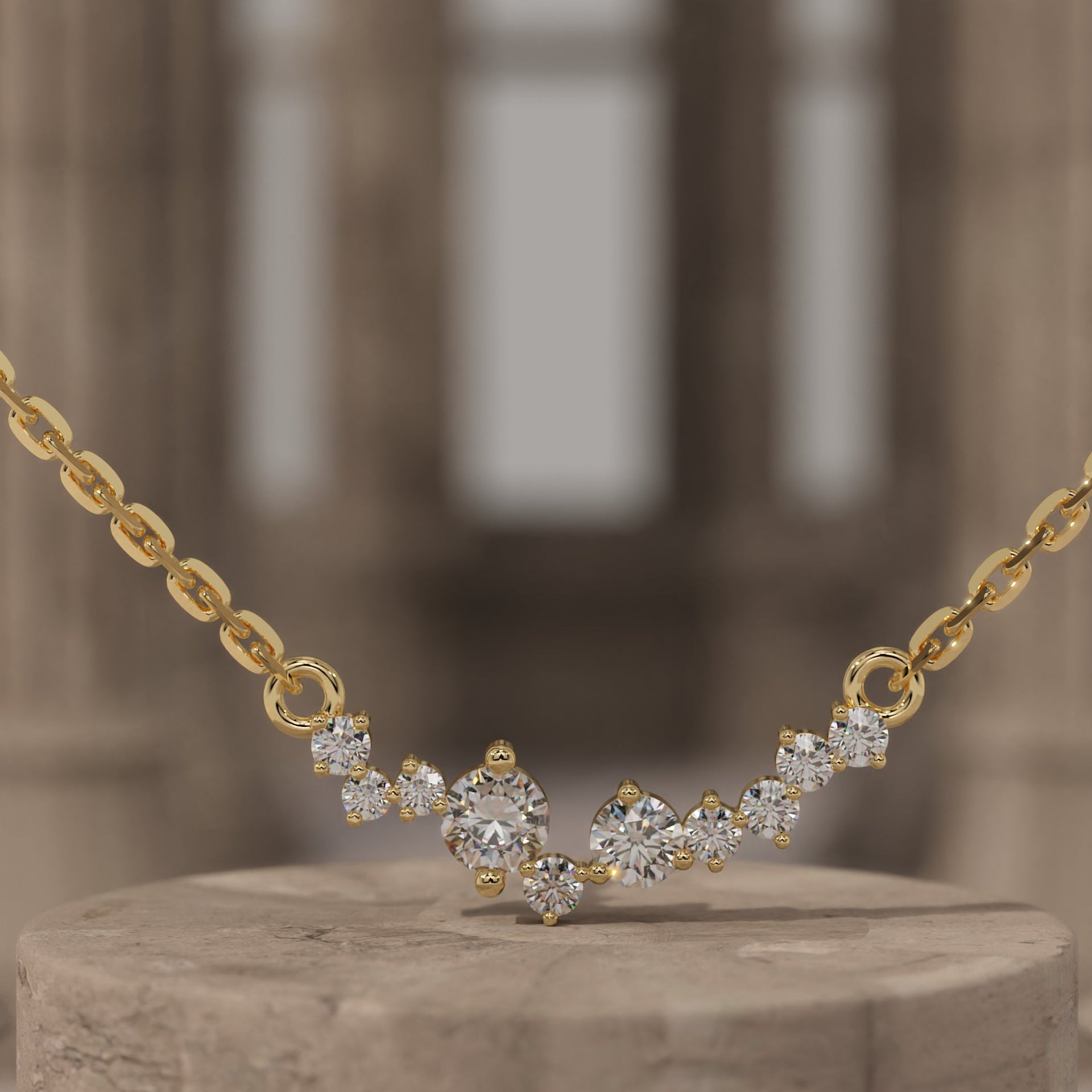 Minimalist Diamond Gold Necklace