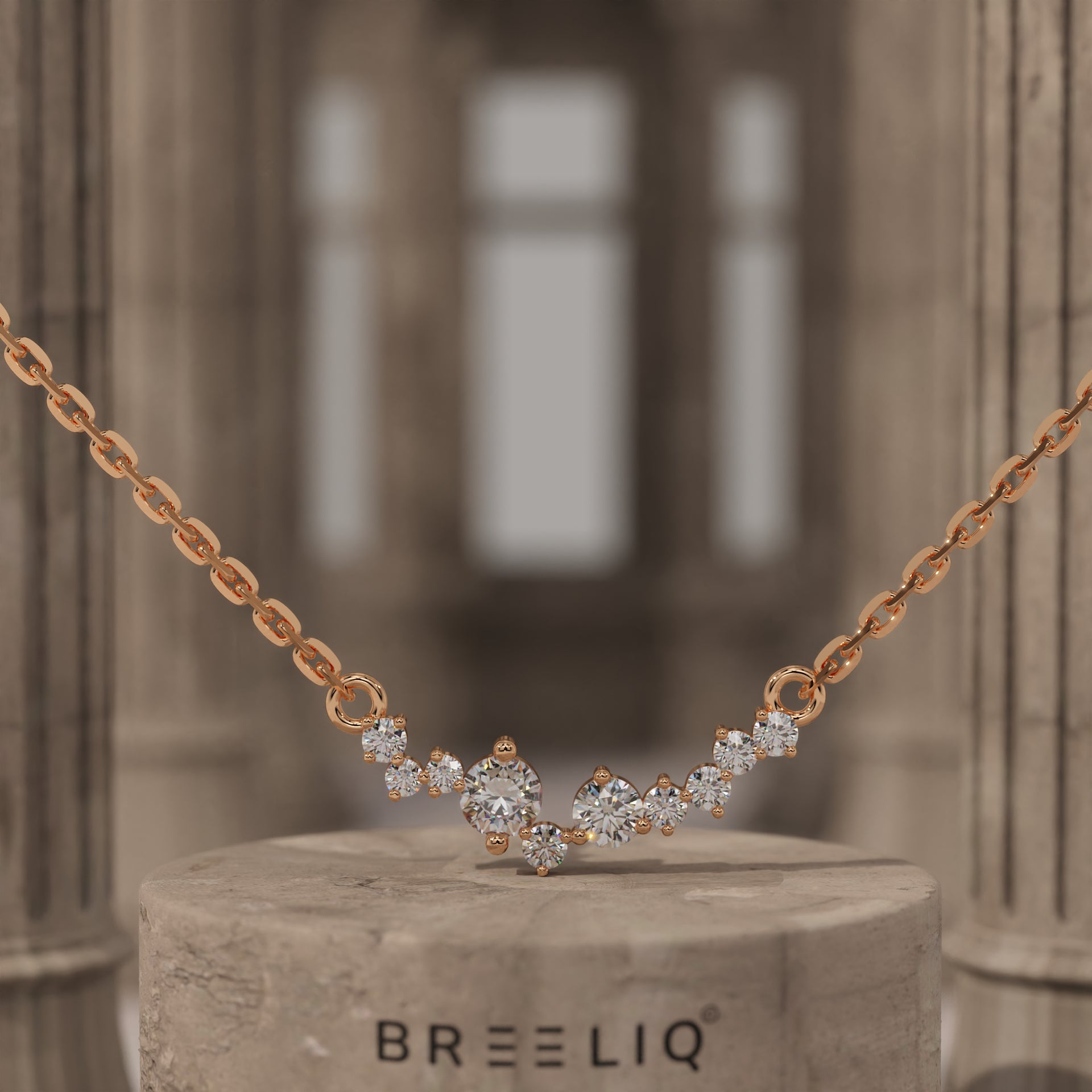 Minimalist Diamond Gold Necklace