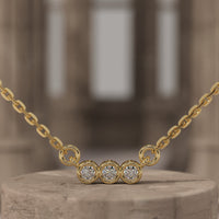 Gold 3 Stone Necklace