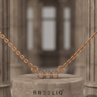 Gold 3 Stone Necklace