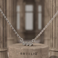 Gold 3 Stone Necklace