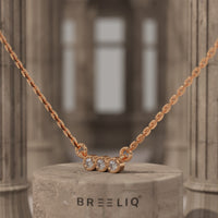 Gold 3 Stone Necklace