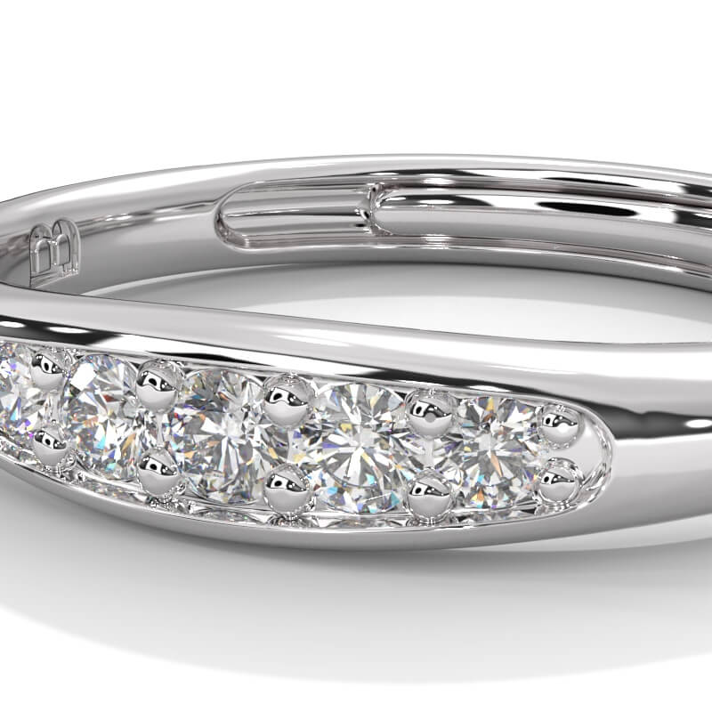 Sterling Round Diamond Cut Ring