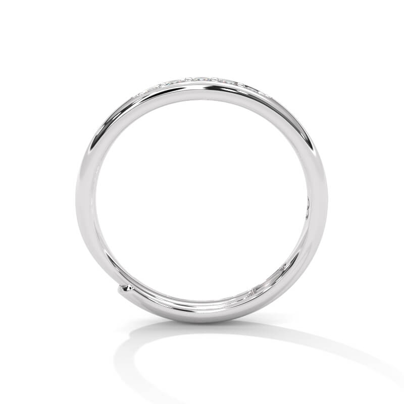 Sterling Round Diamond Cut Ring