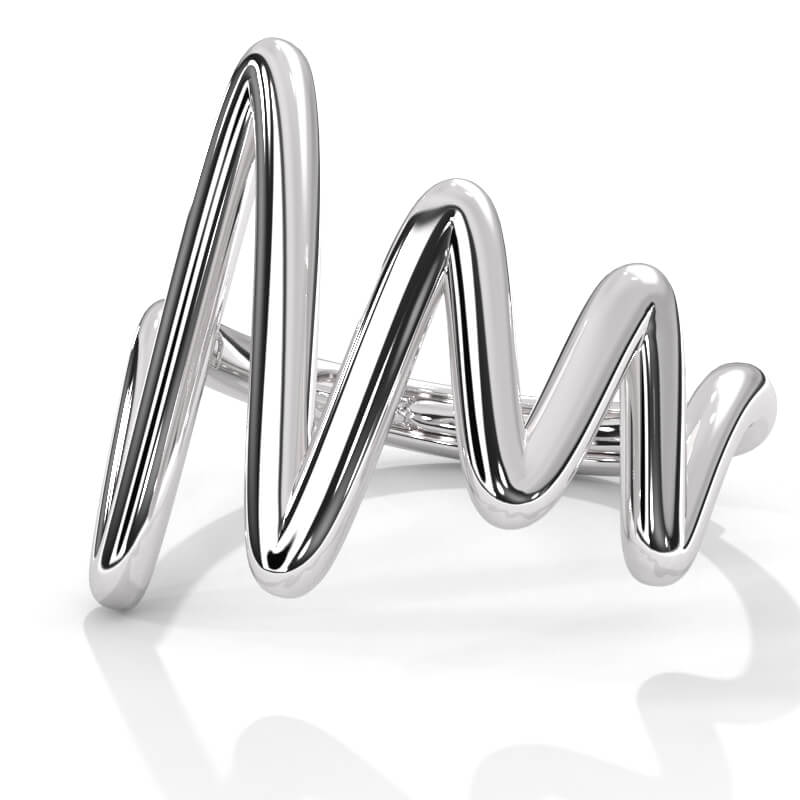 Heartbeat Statement Sterling Silver Ring