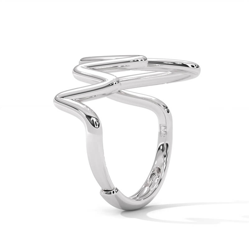 Heartbeat Statement Sterling Silver Ring