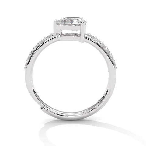 Solitaire Pear Silver Ring For Women