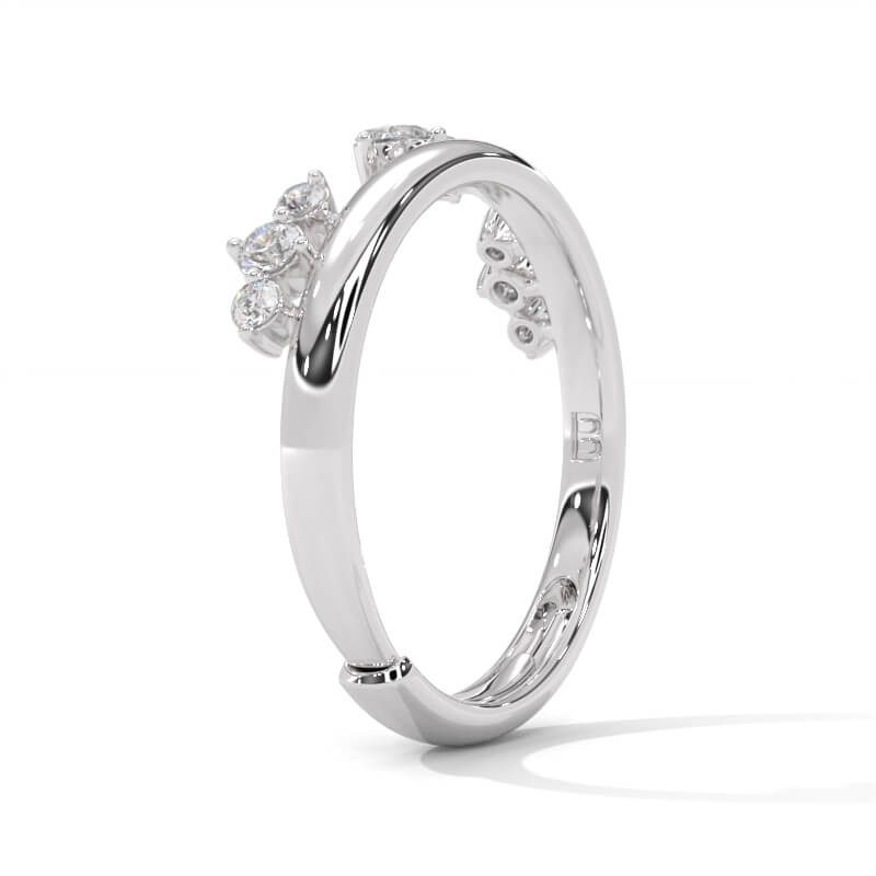 Scattered Diamond Silver Ring