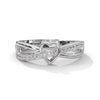 Hollow Heart Silver Ring for Women