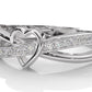 Hollow Heart Silver Ring for Women