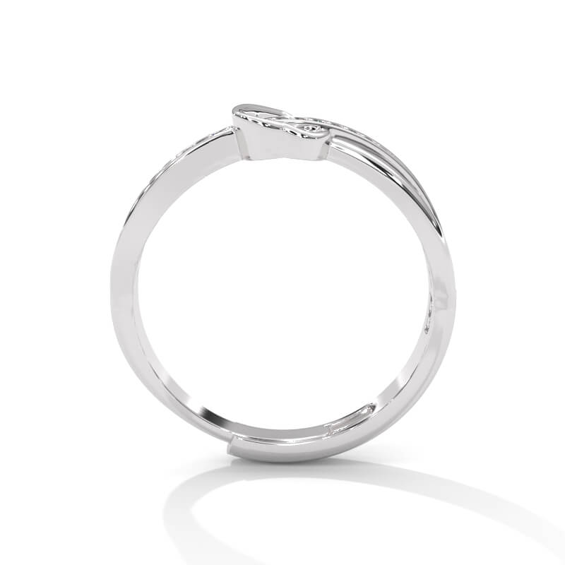 Hollow Heart Silver Ring for Women