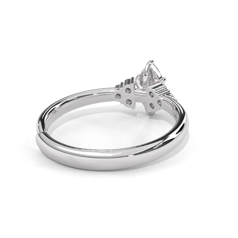 Marquise Cluster Sterling Silver Ring