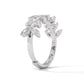 Diamond Leaf 925 Sterling Silver Ring