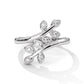 The Iced Out Leaf Sterling Silver Ring For Women