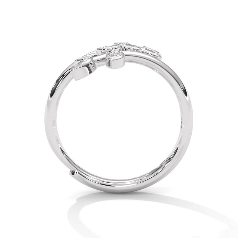 The Iced Out Leaf Sterling Silver Ring For Women