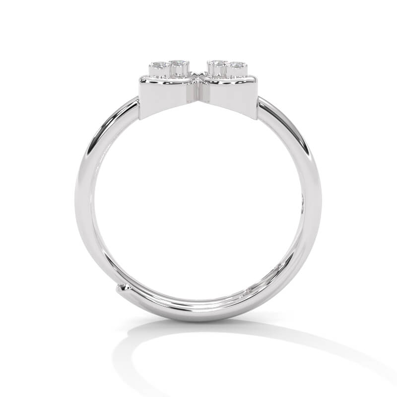 Four Cubic Zirconia Silver Ring