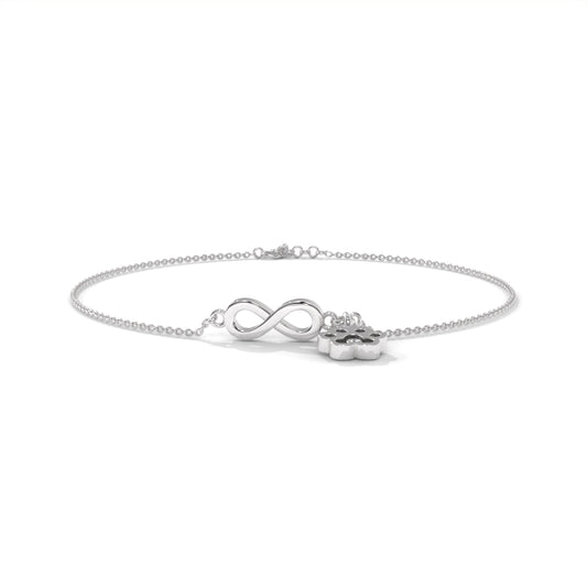 Infinity symbol dog cat paw silver anklet for women