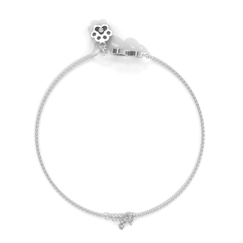 Infinity symbol dog cat paw silver anklet for women