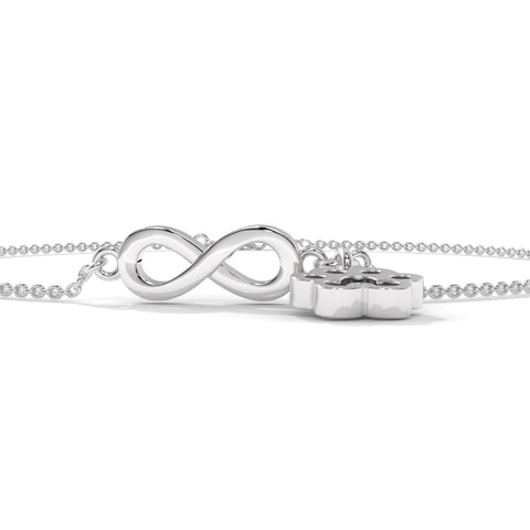 Infinity symbol dog cat paw silver anklet for women