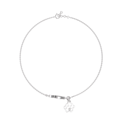 Infinity symbol dog cat paw silver anklet for women