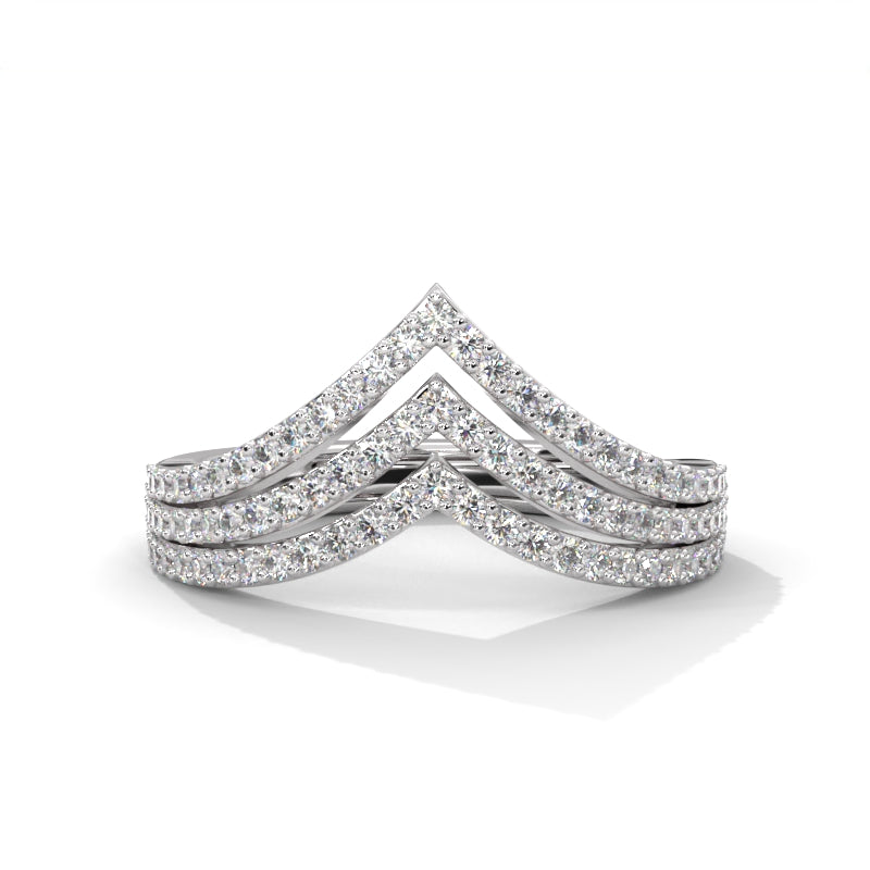 Luxurious 925 Sterling Silver Diamond Ring