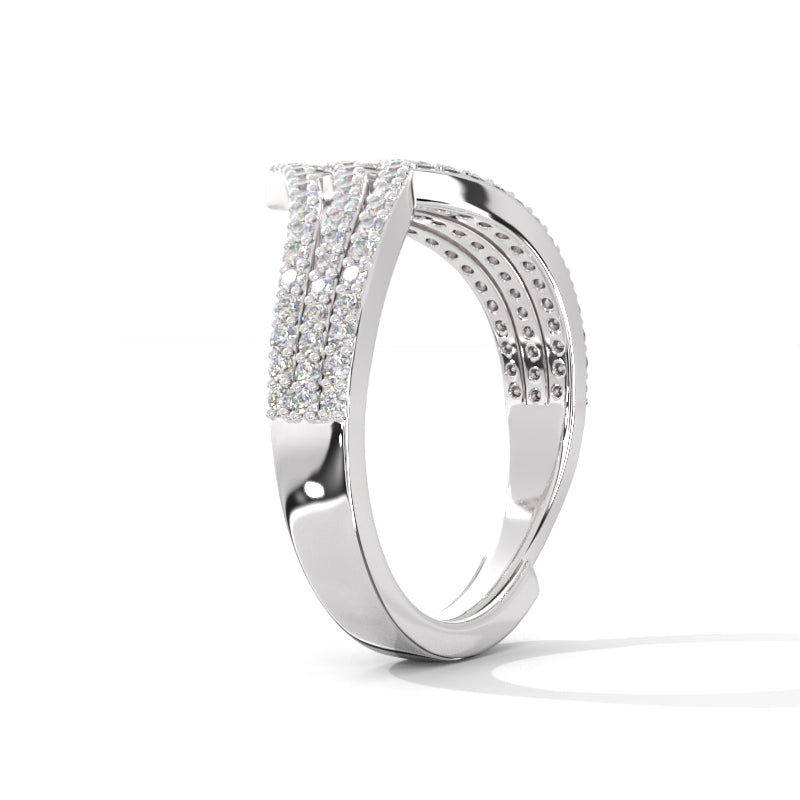 Luxurious 925 Sterling Silver Diamond Ring