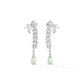 Rhodium Plated Marriage Marquise Cubic Zirconia Tear Long French Clasp Studs