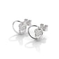 Silver Diamond Heart Earrings