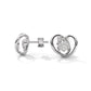 Silver Diamond Heart Earrings