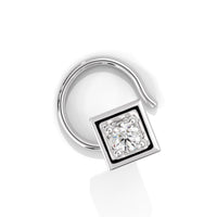 Square Bezel Prong Cubic Zirconia Silver Nose Pin