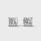 Silver Princess Cut Solitaire Earrings For Women