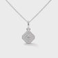 Princess Diamond Halo Silver Pendant