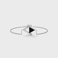Interlocking Triangle Silver Bracelet