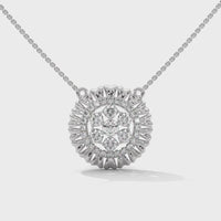Sun Rays Flower Silver Necklace