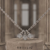 3 Stone Bezel Diamond Necklace