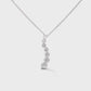 Graduated Diamond Drop Pendant Necklace - Round Cut Cubic Zirconia