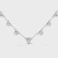 Silver Plated Cubic Zirconia Stud Pendant Chain