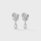 Diamond & South Sea Pearl Drop Silver Earrings