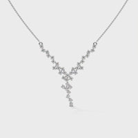Cubic Zirconia Diamonds Silver Necklace