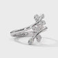 The Iced Out Leaf Sterling Silver Ring For Women