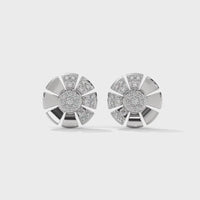 Brilliant Round Diamond silver Earrings