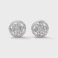 Diamond Cluster Stud Silver Earrings