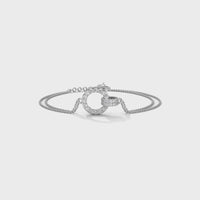Circle Design Double Chain Siver Bracelet