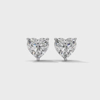 Love Heart Zircon Silver Earrings