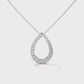 Silver Diamond Pear Drop Necklace pendant