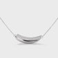 Sterling Silver Pave Curved Bar Crescent Necklace