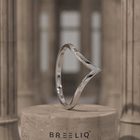 14k Solid Gold Curved V Shaped Wedding Band