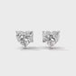 Heart Shaped Solitaire Diamond Stud Earrings